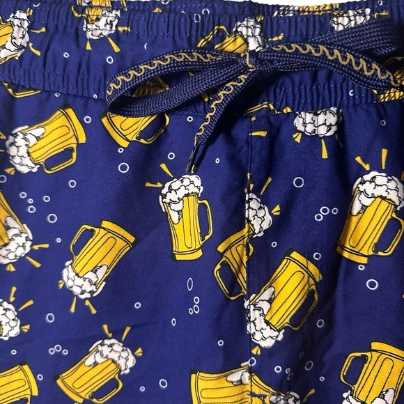 Surf Society Swim Shorts Beer Print Drawstring Waistband Mesh Lined Blue Medium - Picture 4 of 9